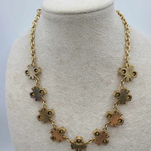 J Crew Clear Crystal Gold Tone Necklace - Picture 2 of 12